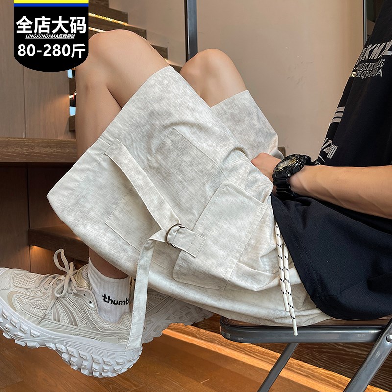 美式工装潮流百搭大码夏季新款青年时尚宽松短裤男休闲男装五分裤