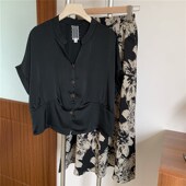 端庄大气小个子半身裙子短袖 妈妈夏装 套装 上衣两件套洋气质中年女