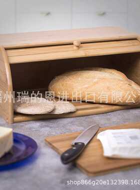 厂家直供竹制方形面包箱储物盒面包盒饭盒食物储物盒