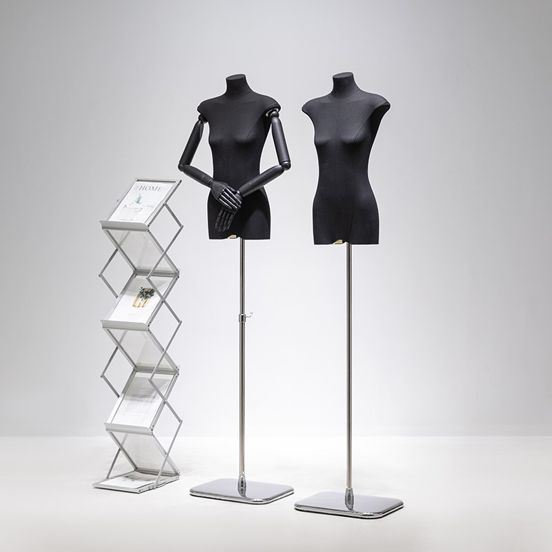 黑色模特展示架女装半身人偶假人全身宽肩服装店橱窗扁身模特道具