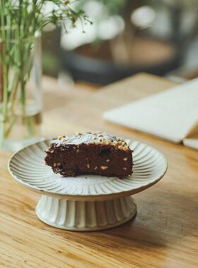 伍杯景德镇文艺手作点心盘盘子意面盘咖啡厅使用纯色日式平盘