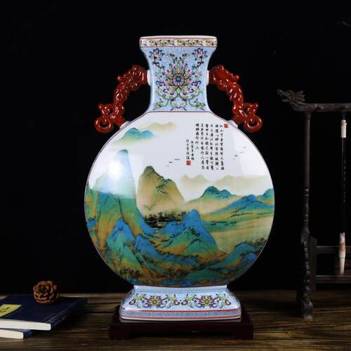 景德镇陶瓷瓷器中式花瓶瓷器家居客厅摆件玄关博古架工艺品摆设