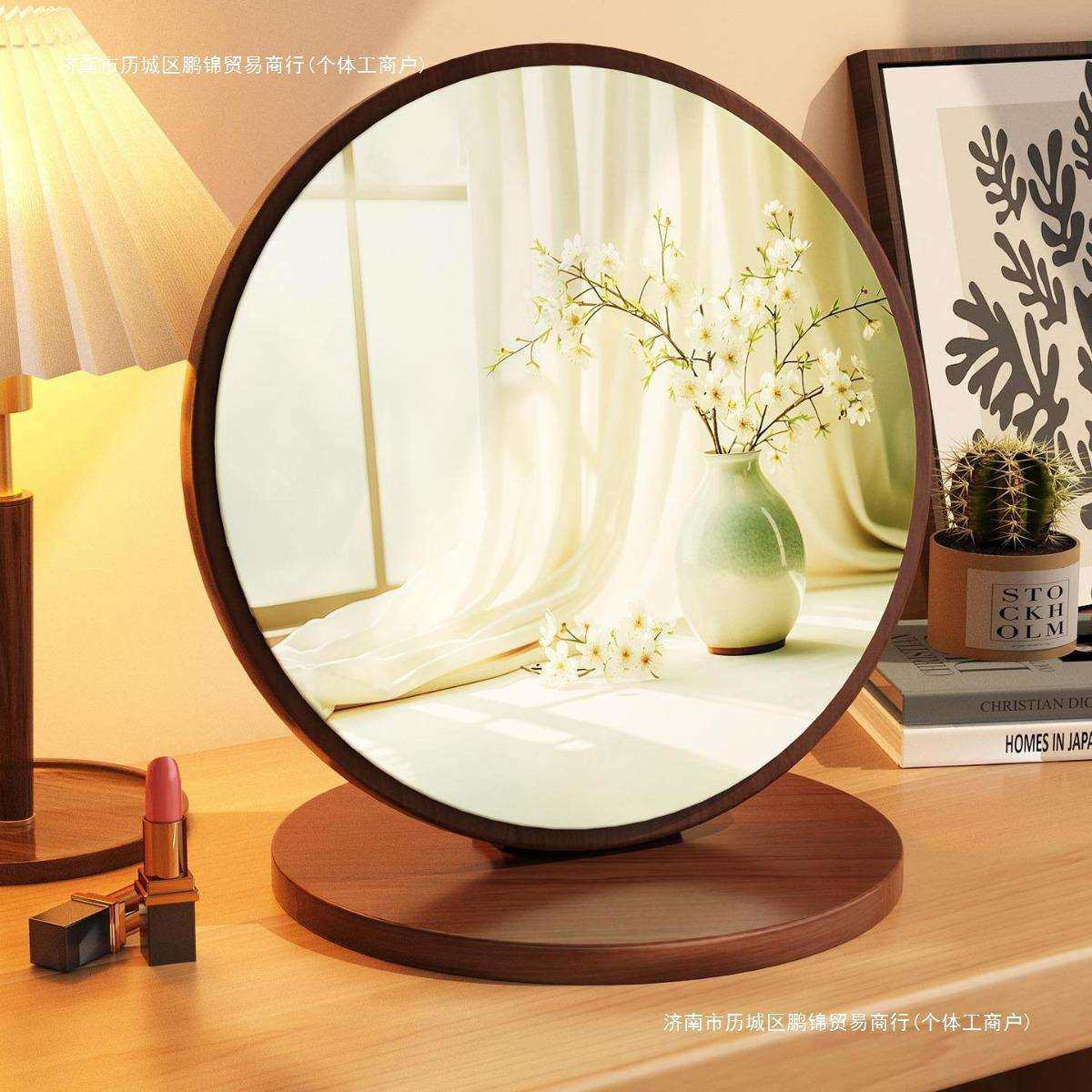 家用实木化妆镜台式桌面女卧室梳妆台镜子复古随身折叠大号梳妆镜,鲜花速递/花卉仿真/绿植园艺,割草机/草坪机,淘宝优惠券,粉丝福利购,淘宝优惠卷