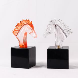 新中式办公室马摆件设酒柜家居轻奢酒店别墅展厅玄关动物软装饰品