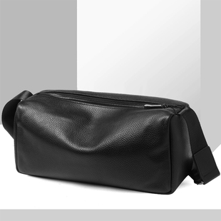 澳懿新款真皮背包男士通勤单肩斜挎包头层软牛皮高级感男包枕头包