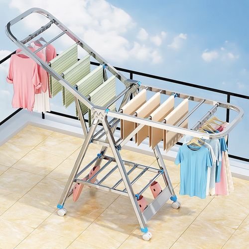 不锈钢折叠晾衣架落地室内阳台家用凉衣服架婴儿挂晾晒被子晒衣架