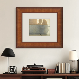 法式小众艺术客厅装饰画中古风人物餐厅玄关壁画横版复古实木挂画