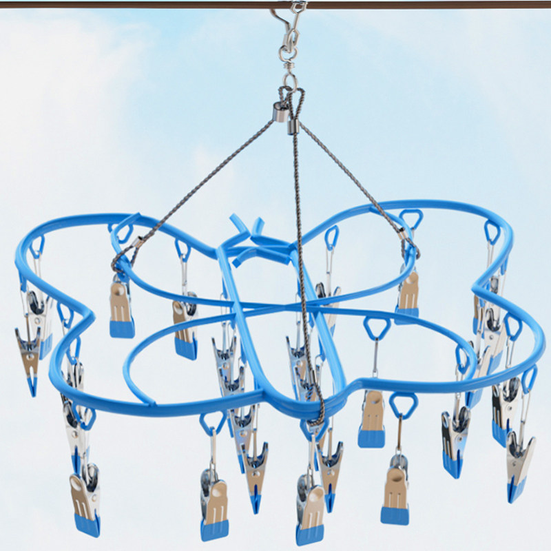 袜子晾晒架不锈钢夹袜子架晾衣架多夹子晒袜子神器家用多功能袜架