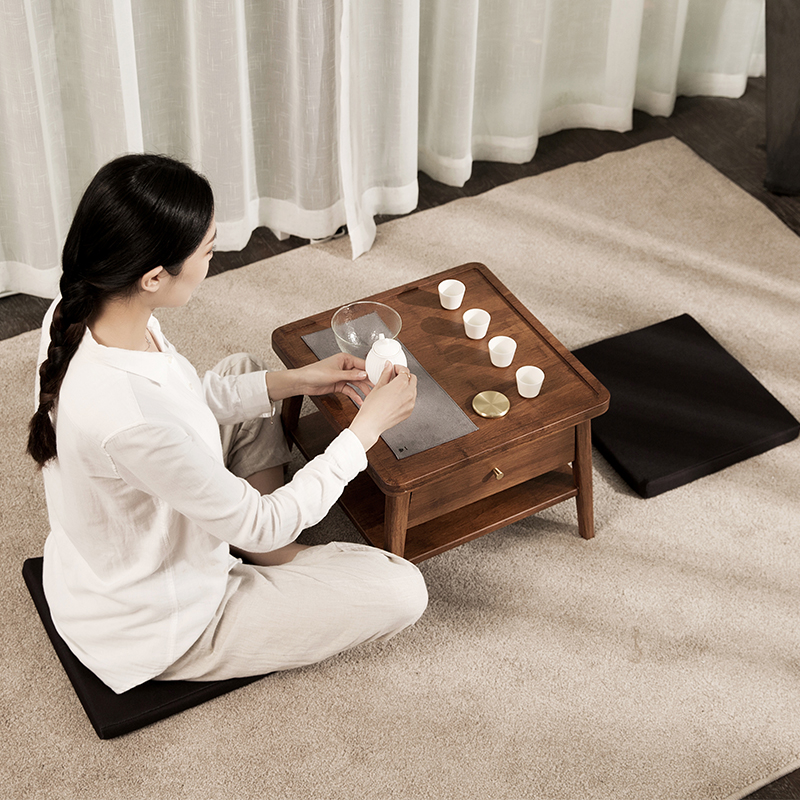 榻榻米茶几简约炕桌实木北欧阳台小茶几飘窗桌抽屉客厅矮桌子茶台