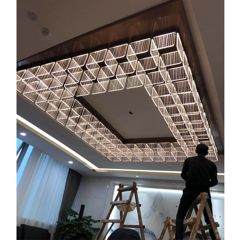 2021新款创意亚克力吸顶灯客厅餐厅过道会议室办公灯大型酒店灯具