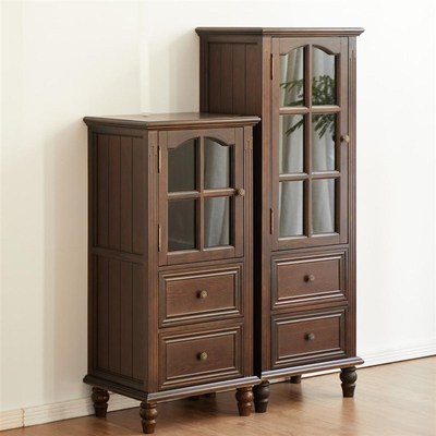 美式酒柜组合家具现代餐边柜实木单门柜欧式柜客厅靠墙轻奢小酒柜