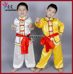 儿童练功服 幼儿演出服 少林寺服装 古装 功夫表演服装 小和尚
