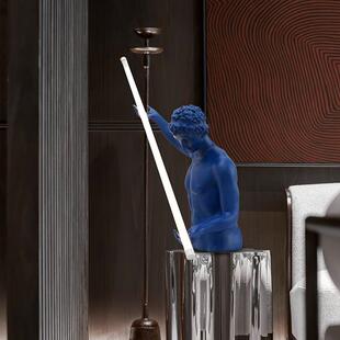 创意抽象人物雕塑摆件样板房售楼处酒店玄关客厅艺术灯饰装饰品