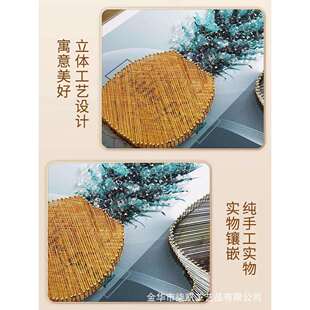 立体实物画现代简约餐厅装饰画九鱼手工挂画向日葵走廊过道壁画