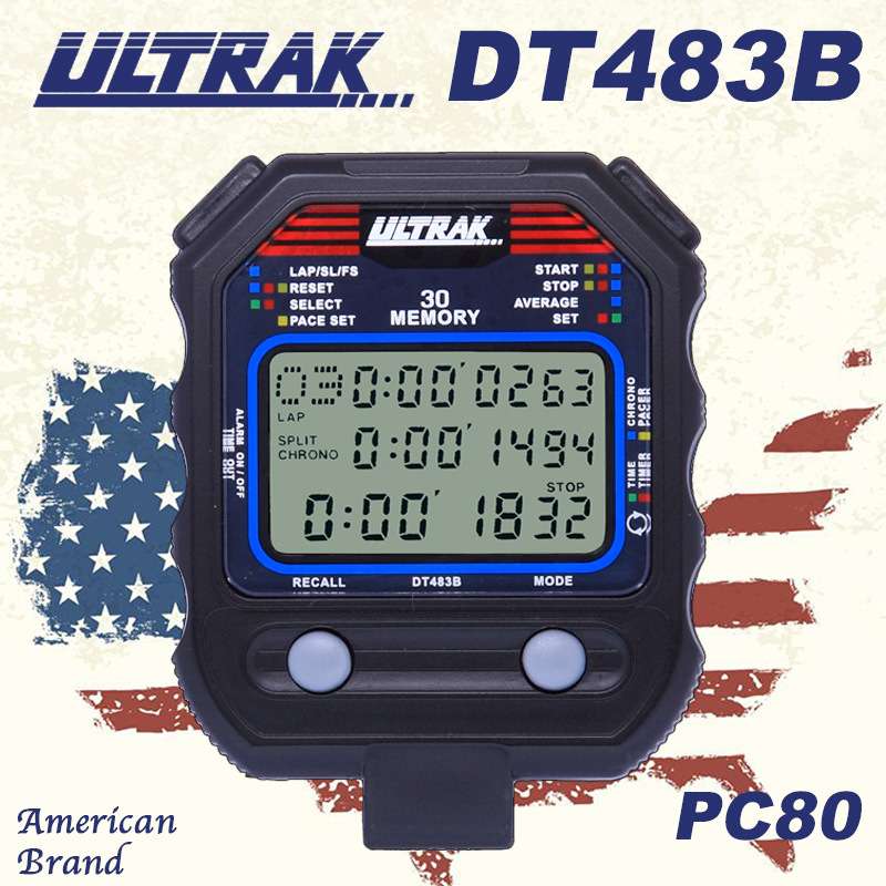 PC80电子秒表DT483B定尔志ULTRAK奥赛克30道3排显示计时器田径
