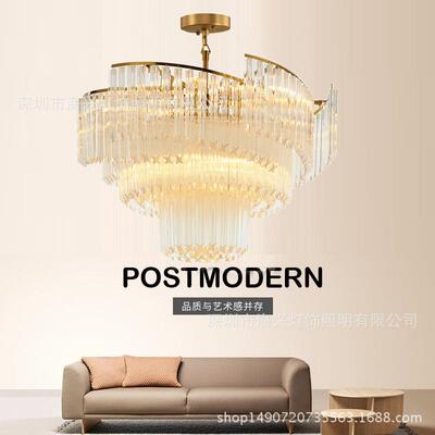 后现代吊灯轻奢简约客厅水晶灯圆形创意螺旋创意卧室灯别墅大厅灯
