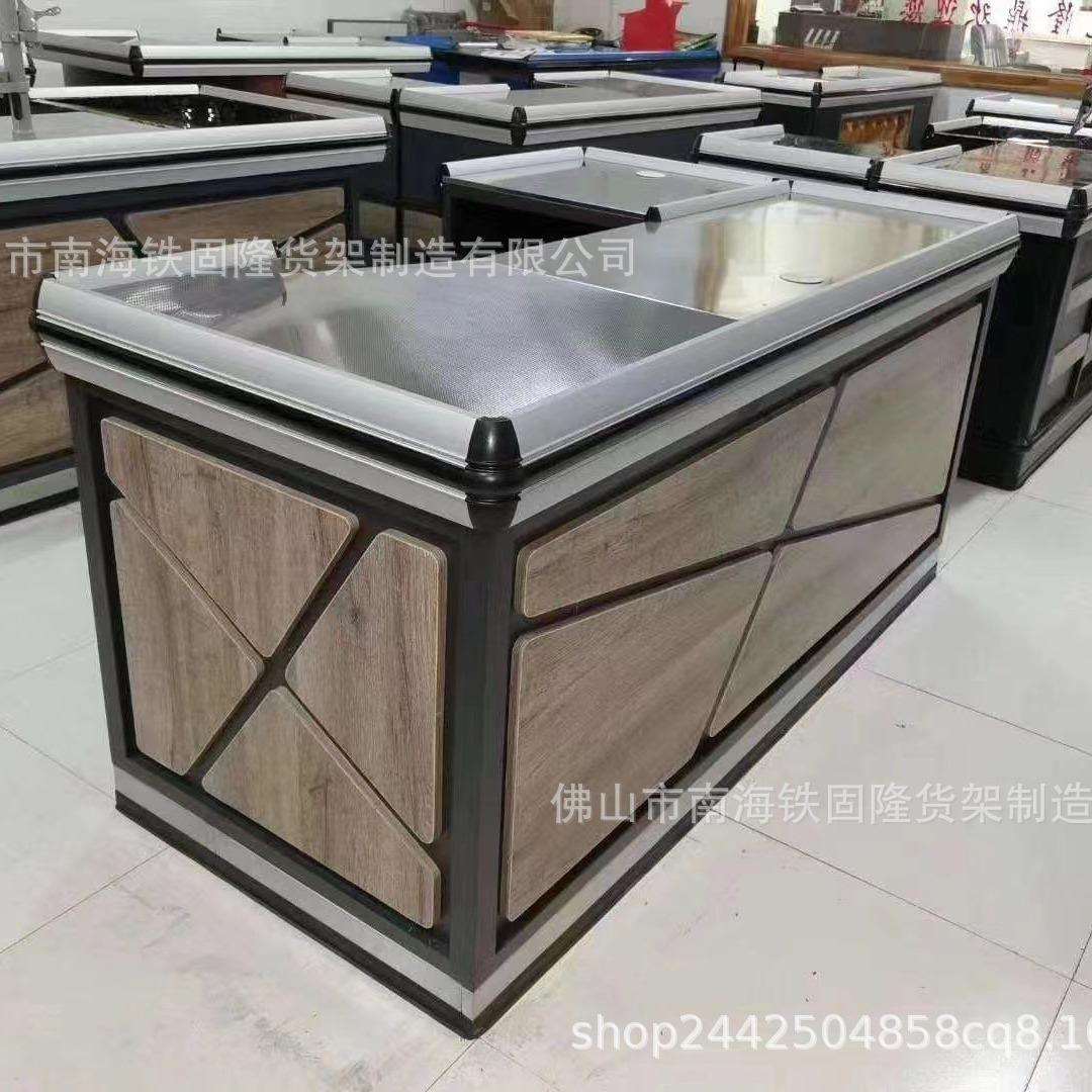 现货超市收银台铁质便利店收银台转角收银台不锈钢收银台