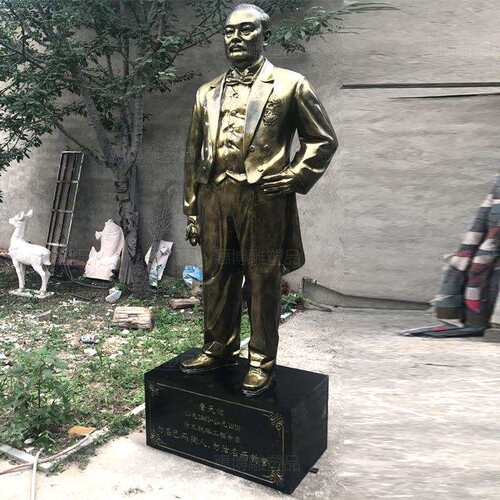 学校园现货销售铁路工程名人詹天佑传统名人雕像玻璃钢仿铜雕塑
