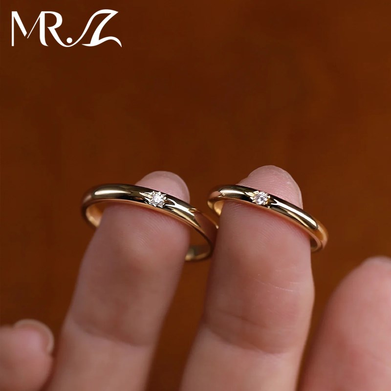 Z先生原创92h5银星芒培育钻石情侣戒指轻奢时尚简约求婚订婚对戒