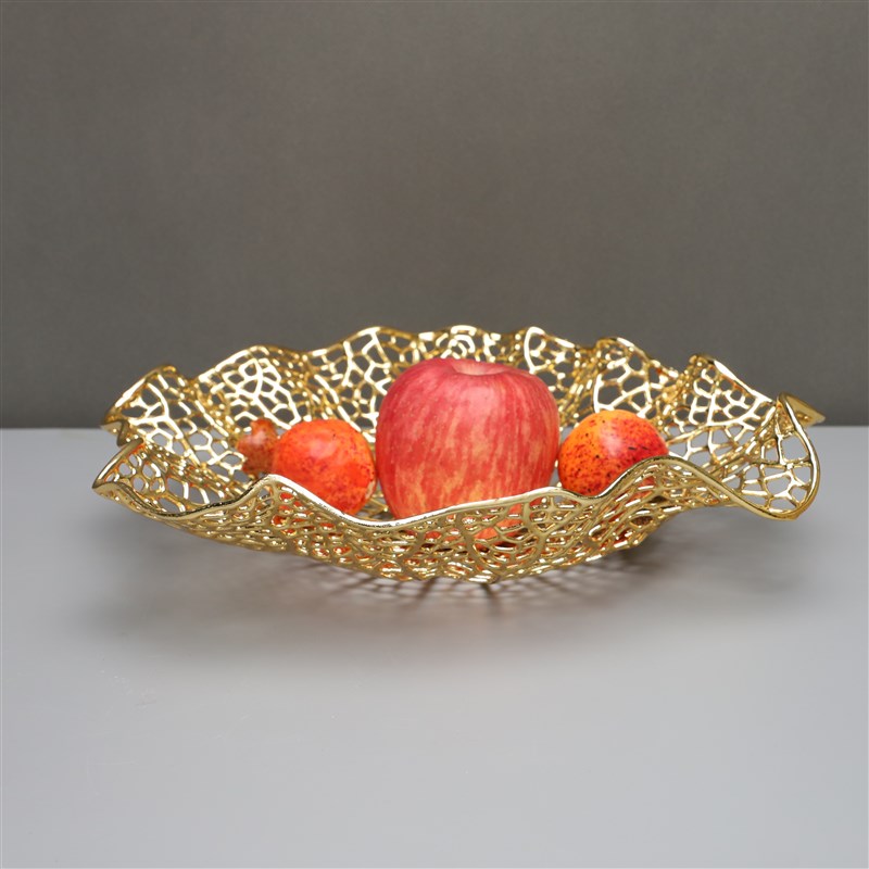 新中式金属不规则托盘摆件样板房售楼部卧室书房客U厅桌面玄关饰