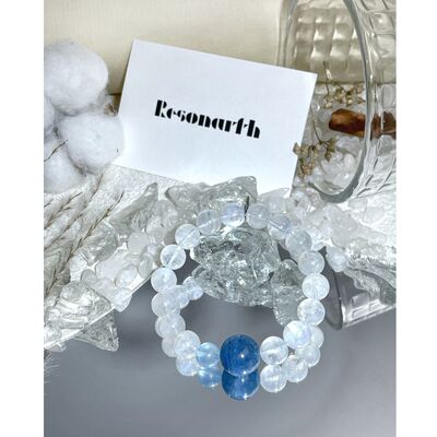 Resonarth ·  「月光海」天然月光石海蓝宝平安疗愈手链