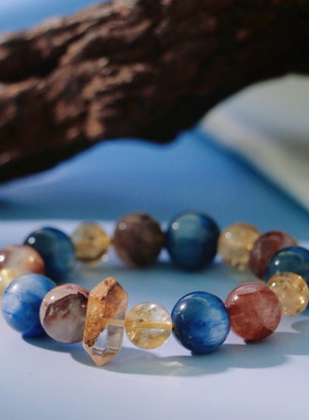 Resonarth「状态回暖中」蓝晶石黄阿赛胶花多宝水晶回暖运势手串