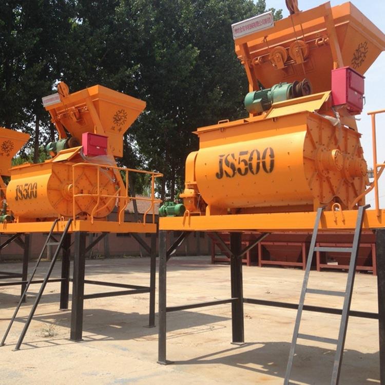 建筑工地全自动双卧轴搅拌机强制式搅拌机JS500混凝土搅拌机