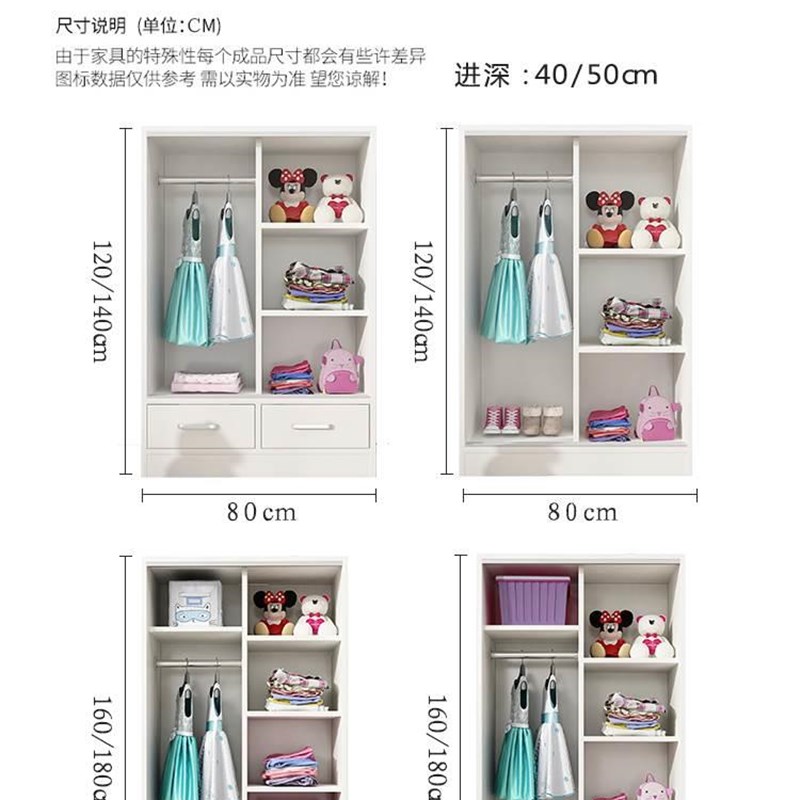 包安装小户型超薄衣柜深40cm深度160厘米80高推拉门带抽屉家用卧