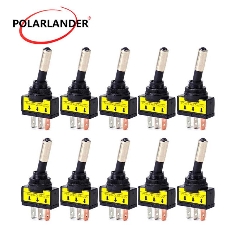 10pcs 汽船钮子开关ASW-15Dl摇臂拨柄12VLED灯20A 蓝灯