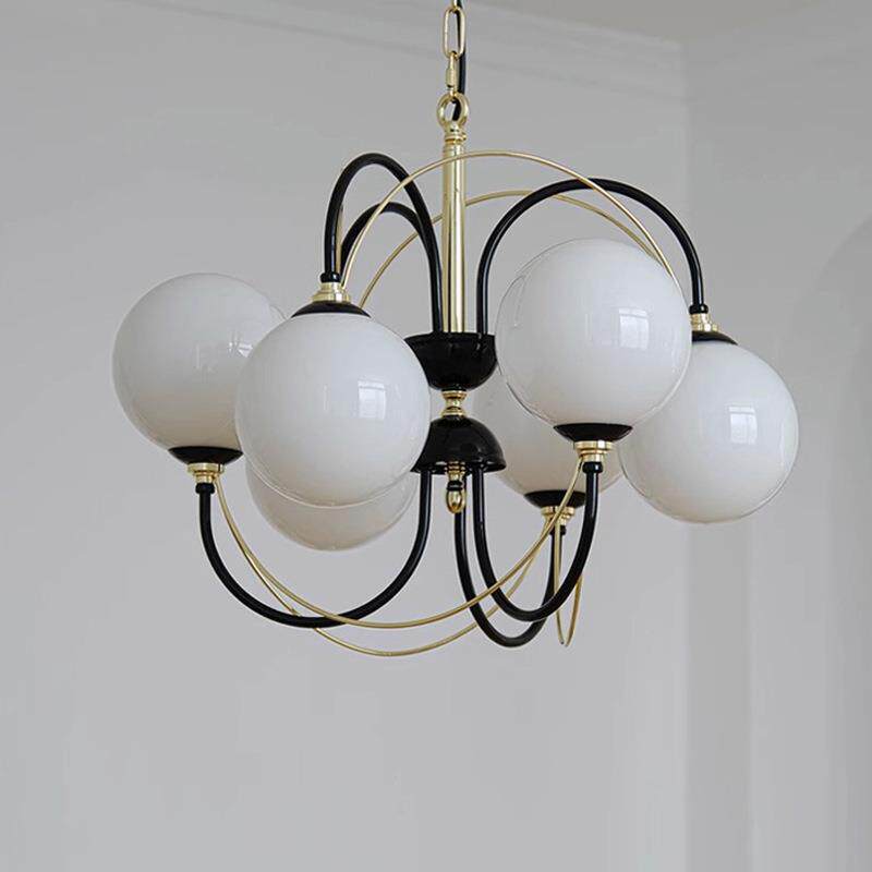 中古黑金魔豆新款客厅餐厅吧台吊灯 法式复古书房卧室设计师灯具