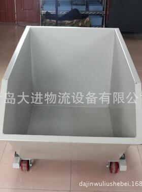现货供应白色铁屑车 铁制翻滚铁屑车 带脚轮废料垃圾装卸车质量优