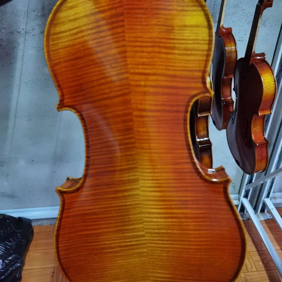 欧料虎纹小提琴厂家生产一图一琴油性漆小提琴演奏小提琴