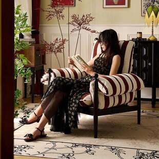 本来就复古/赤乌椅/法式复古单人沙发椅客厅家用休闲椅单人位椅子