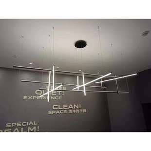 现代简约线条吊灯酒店展厅店铺工程异性设计师样板间吧台灯具