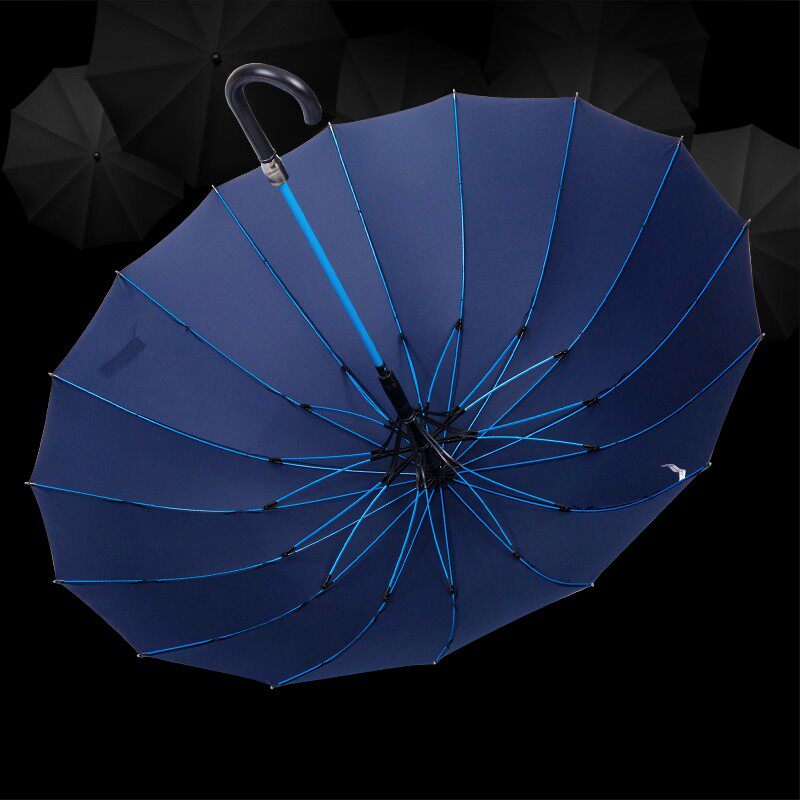 德国16骨超强防风半自动长柄加大号雨伞男士商务超大双人科技抗风