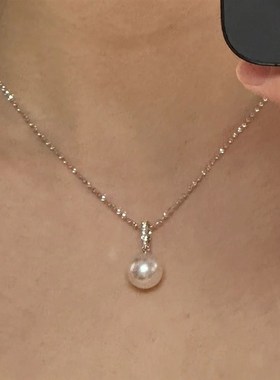 超高回头率炸眼可水洗温柔时髦年轻透亮经典一颗珍珠简约项链毛衣