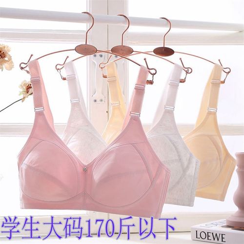 青春期大学初高中学生内衣胖mm加肥加大码文胸纯棉薄款后扣无钢圈