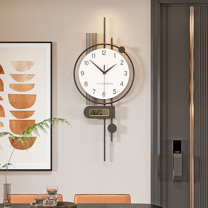 钟表挂钟客厅装饰创意挂表2024新款家用网红简约现代挂墙静音时钟