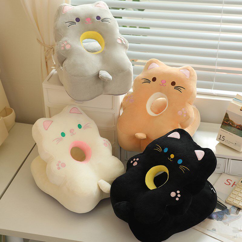 夏季猫咪冰丝午睡枕趴睡枕小学生午休教室桌上枕头抱枕办公室神器