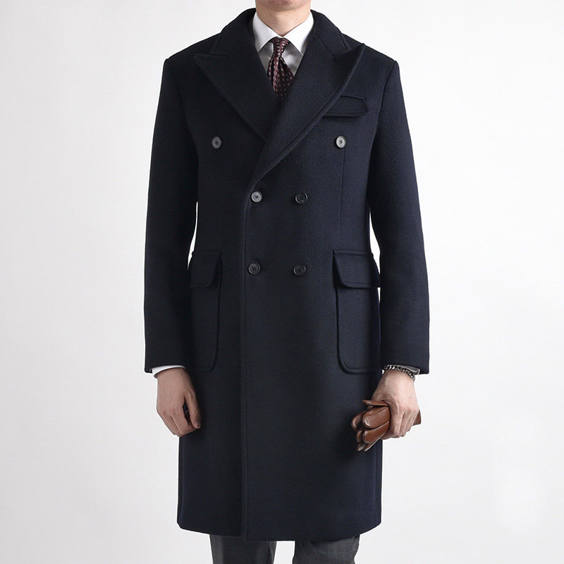 秋冬新款流行男装中长款呢子外套韩版修身风衣加厚毛呢大衣潮817