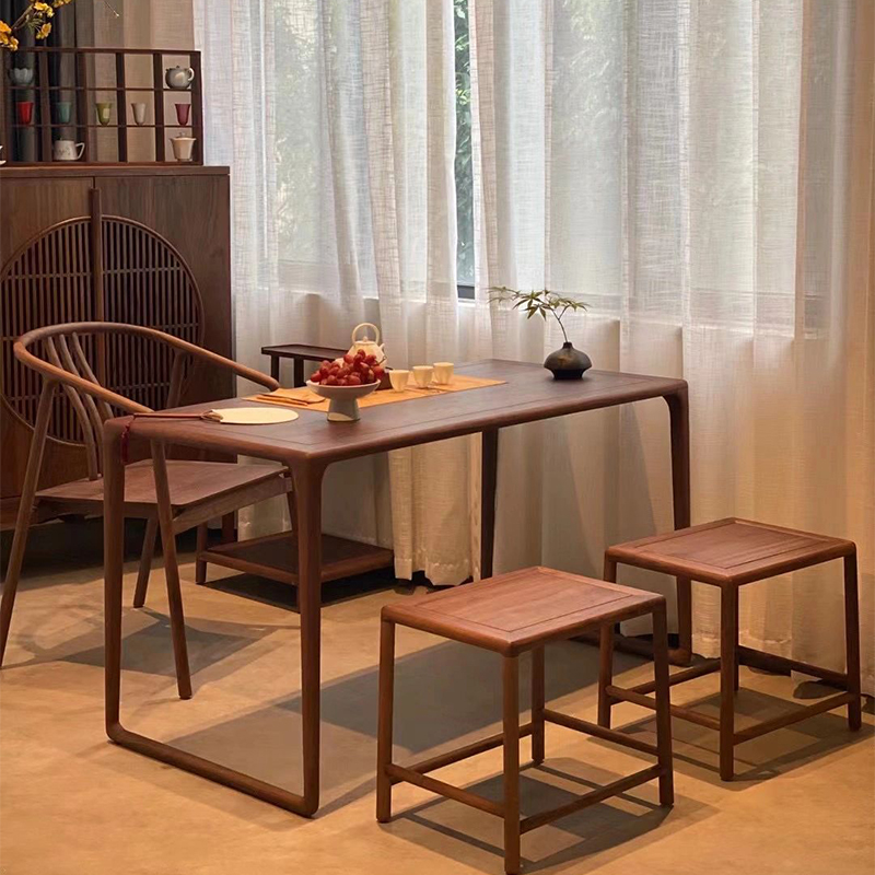 新中式茶桌椅组合现代简约全实木茶艺桌禅意泡茶台阳台功夫泡茶桌