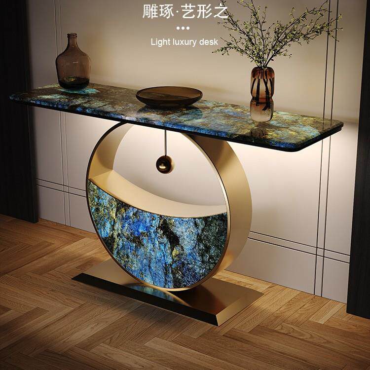 轻奢玄关柜高档客厅大小户型进门玄关入户条案超窄风水金属玄关桌