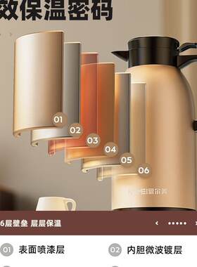 德国保温壶大容量家用高档316不锈钢热水瓶保温水壶开水瓶暖壶3升