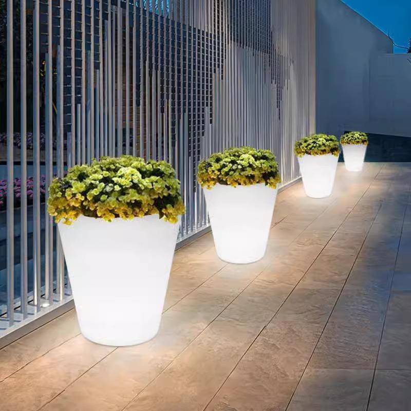 led塑料花盆灯花园草坪花坛花箱客厅氛围灯盆景绿植花卉蝴蝶兰