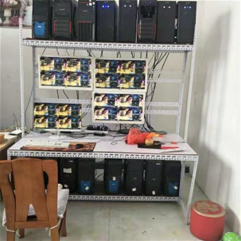 游戏工作室电脑主机架子机箱架多开主板架角钢货架dnf搬砖裸机架