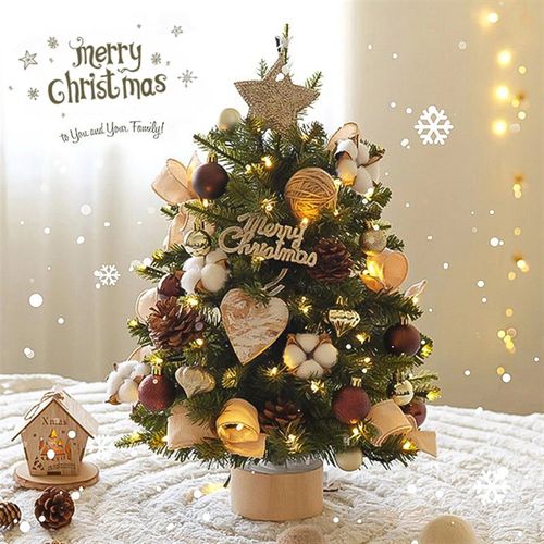 桌面圣诞树摆件2024新款迷你小型圣诞节装饰diy小装饰品家用套餐