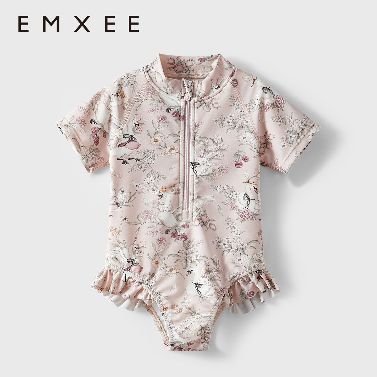 嫚熙女童连身泳衣夏季女宝连体泳衣婴儿短袖荷叶边三角裤防晒速干,童装/婴儿装/亲子装,泳衣裤,淘宝优惠券,粉丝福利购,淘宝优惠卷