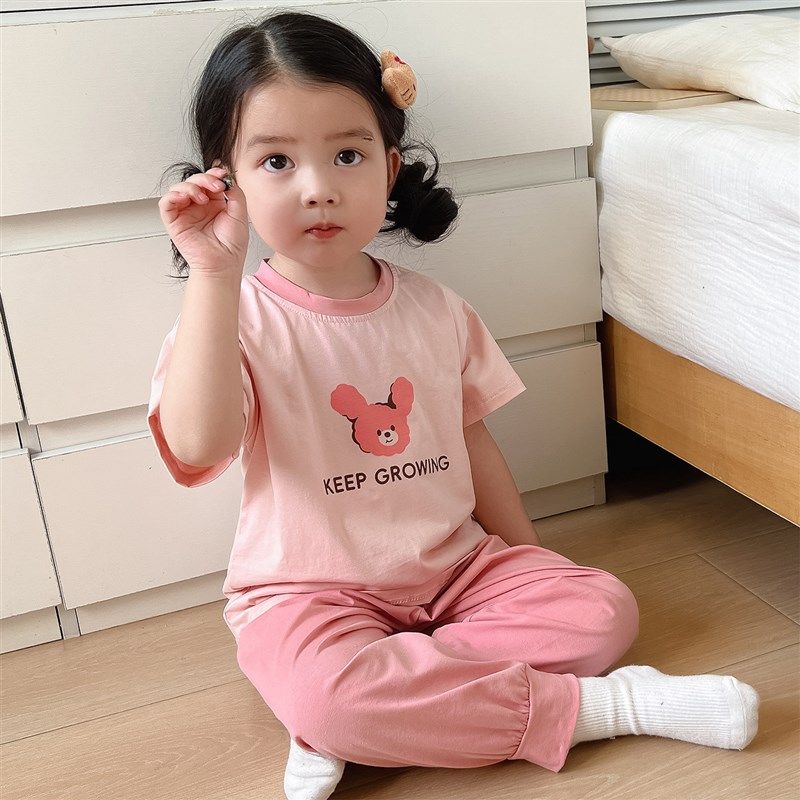 女童夏季纯棉睡衣套装薄款儿童短袖长裤家居服宽松洋气宝宝空调服,童装/婴儿装/亲子装,家居服套装,淘宝优惠券,粉丝福利购,淘宝优惠卷