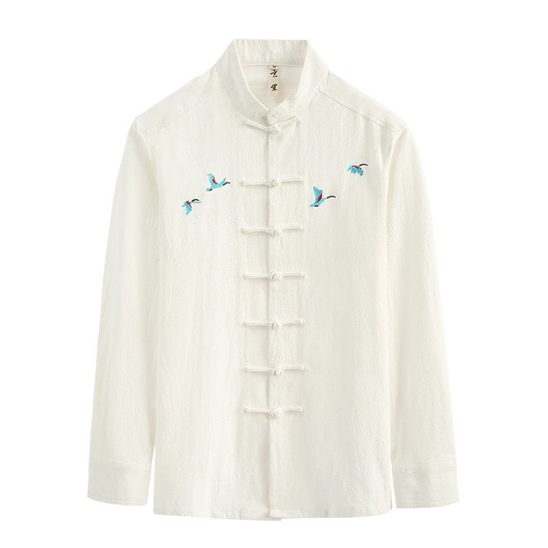 唐装衬衫男春季中国风唐装青年宽松休闲棉麻长袖衬衣中式打底衫男,男装,唐装,淘宝优惠券,粉丝福利购,淘宝优惠卷