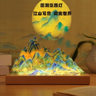 千里江山文创旅国潮创意定制送客户活动会议礼品商务伴手礼氛围灯